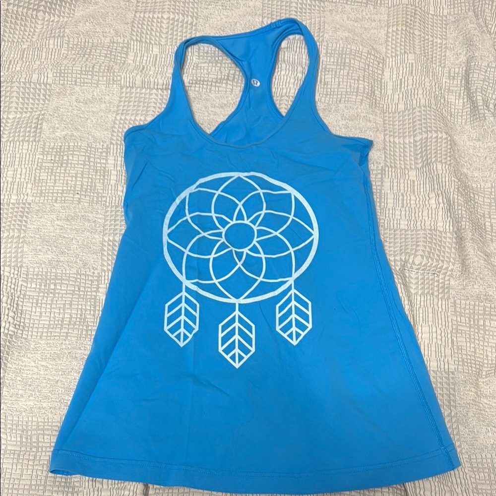 Blue Tank Top with Dreamcatcher Design
